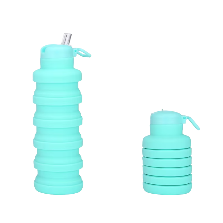 🧃 Botella de agua plegable con pitillo